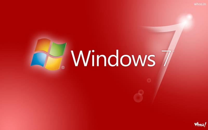 Red Color Windows 7 Hd Wallpaper