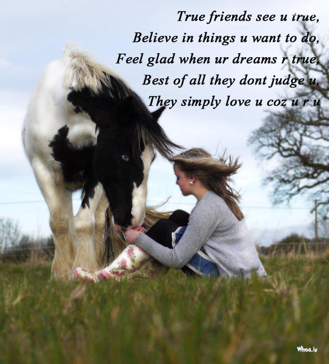 True Friendship Natural Wallpaper With Girl And Horse
