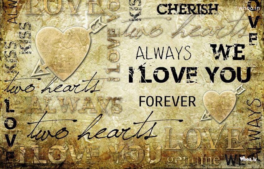 Two Heart Quote Always I Love You Wallpaper