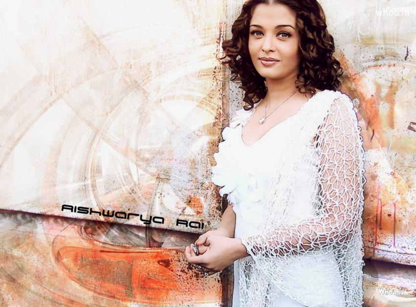 Aishwarya Rai Standing In  White Dress Hd Wallpapers