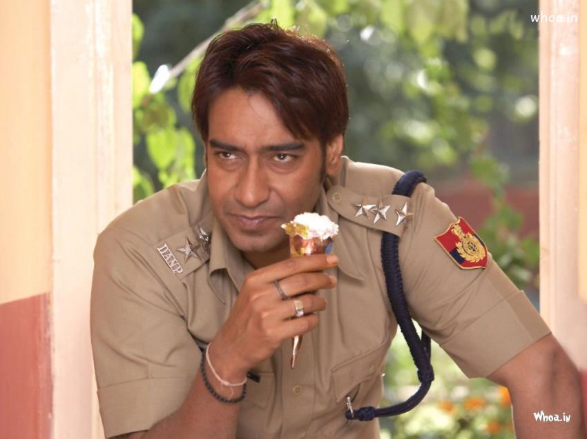Ajay Devgan In Police Uniform Hd Wallpaper