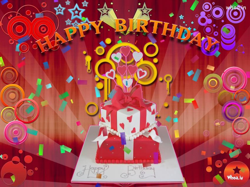 Happy Birthday Gift Red Background Wallpaper