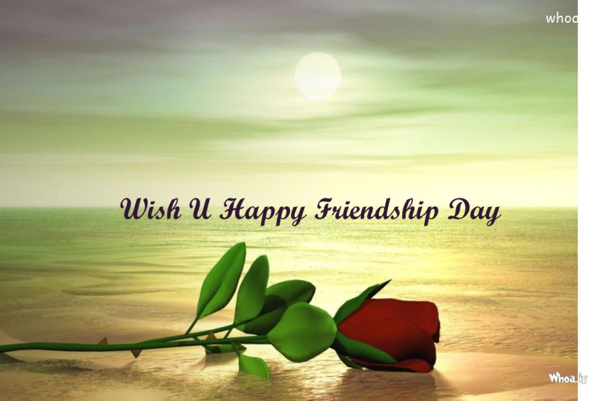 Happy Friendship Day Red Rose Wallpaper