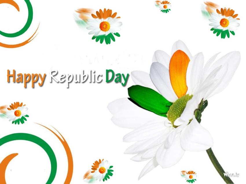 Republic Day Indian Flage Flower Wallpaper
