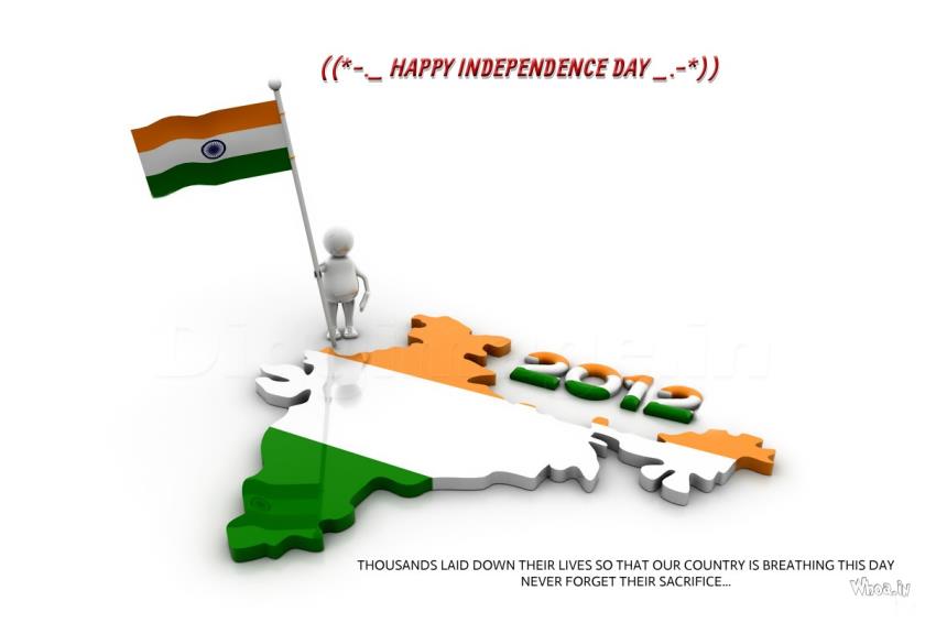 Happy Independence Day 3D Indian Map