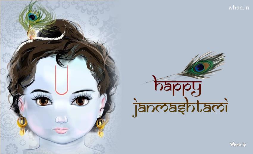 Happy Janmashtami Wallpaper Of Bal Krishna