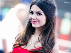 victoria justice close up photoshoot in red dress