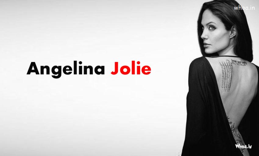 Angelina Jolie Black And White Backless Wallpaper