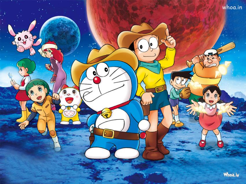 Doraemon And Friends With Hat