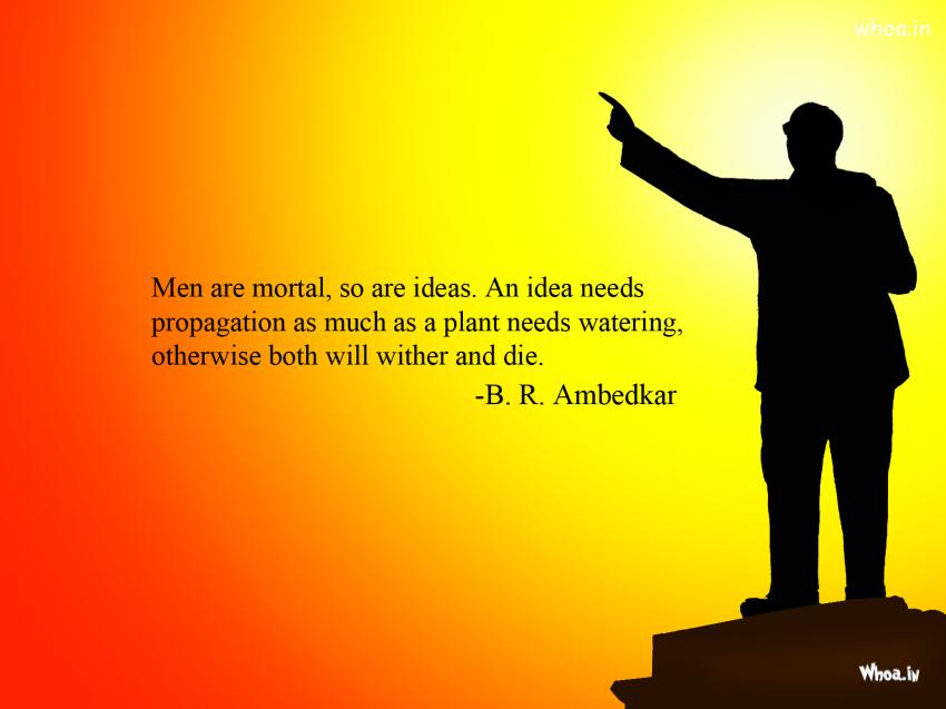 Dr Babasaheb Ambedkar Statue With Quote Wallpaper