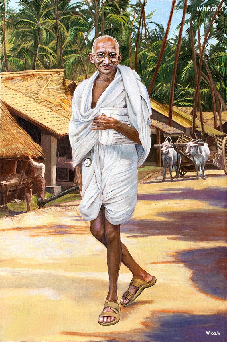 Mahatma Gandhi Natural Painting