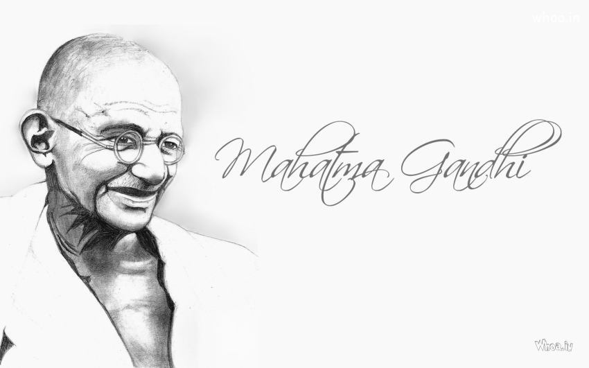Mahatma Gandhi Pencil Art Wallpaper