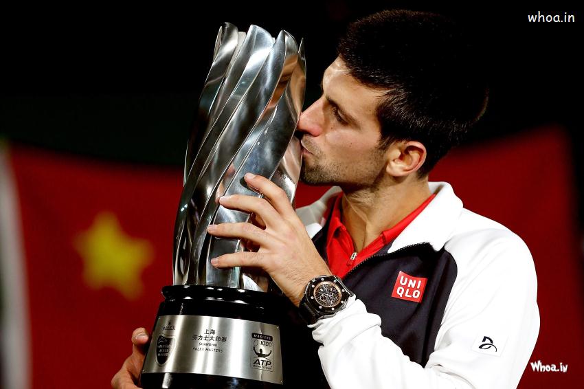 Novak Djokovic With Trophy Wallpaper