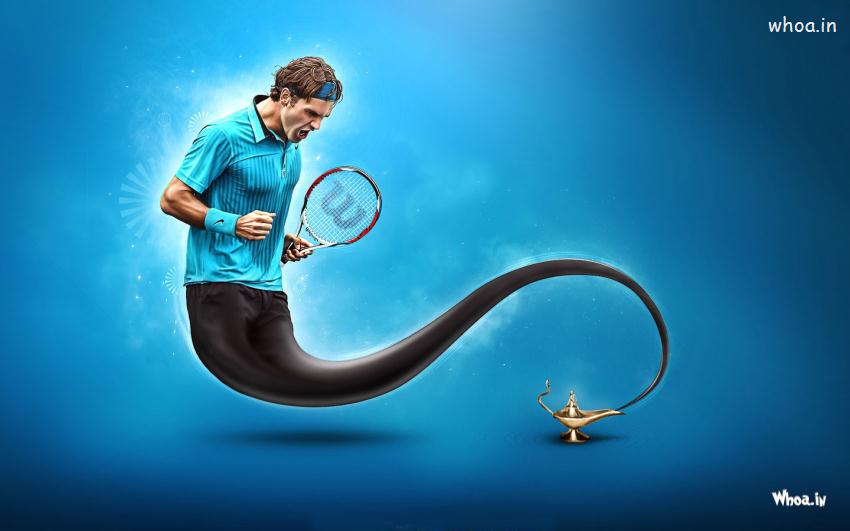 Roger Federer Celebrates Blue Hd Wallpaper