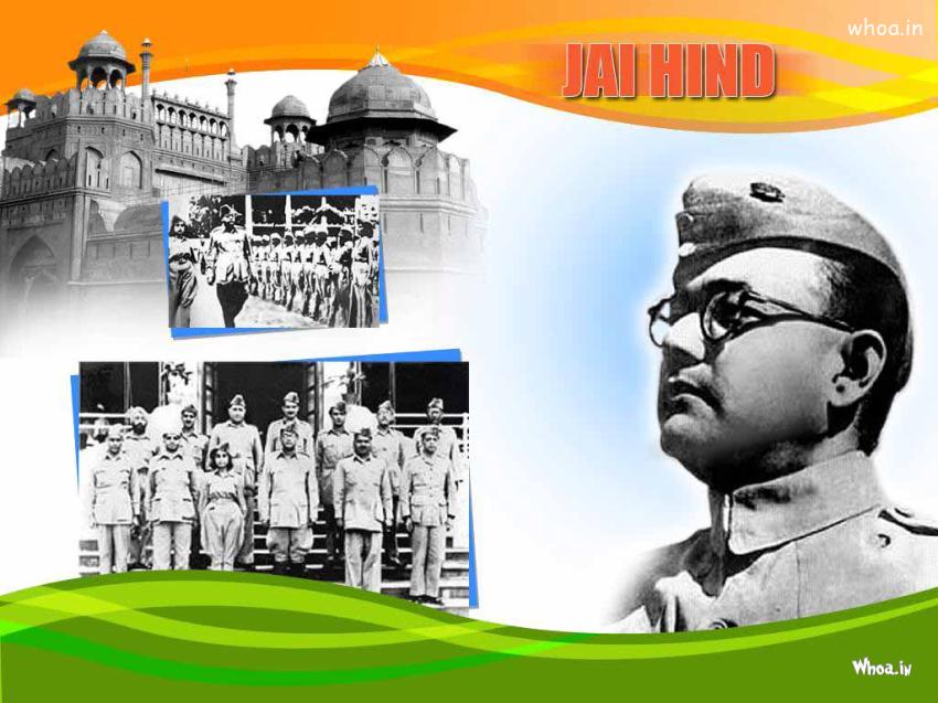 Subhash Chandra Bose Wallpaper With Red Fort