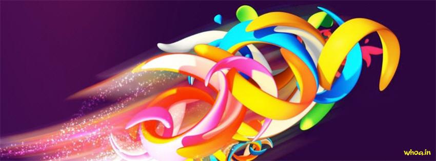 Abstract Colorful 3D Shape Art Fb Cover