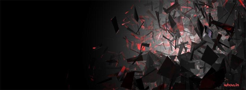 Abstract Red Broken Glass Fb Cover