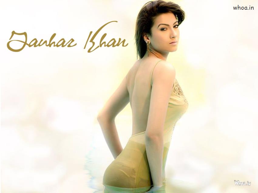 Gauhar Khan Backless Photoshoot In Yellow Dress