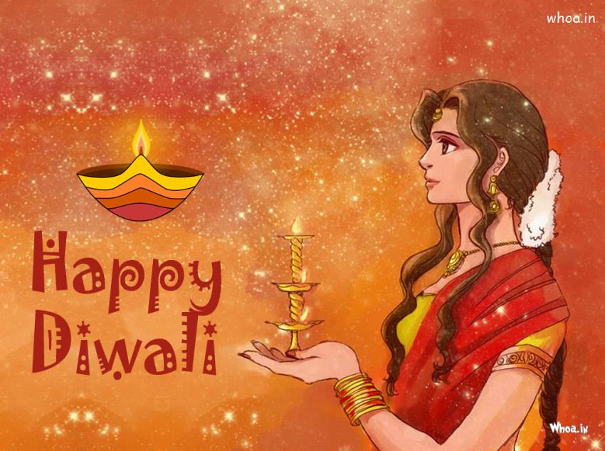 Happy Diwali Greetings Art Wallpaper