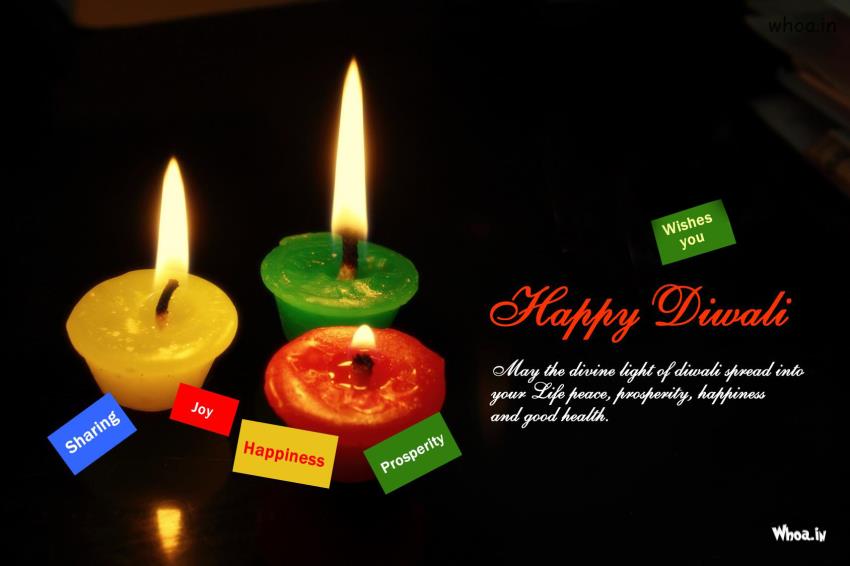 Happy Diwali Greetings With Colorful Deepak