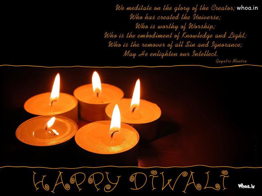 Happy Diwali Greetings With Gayatri Mantra