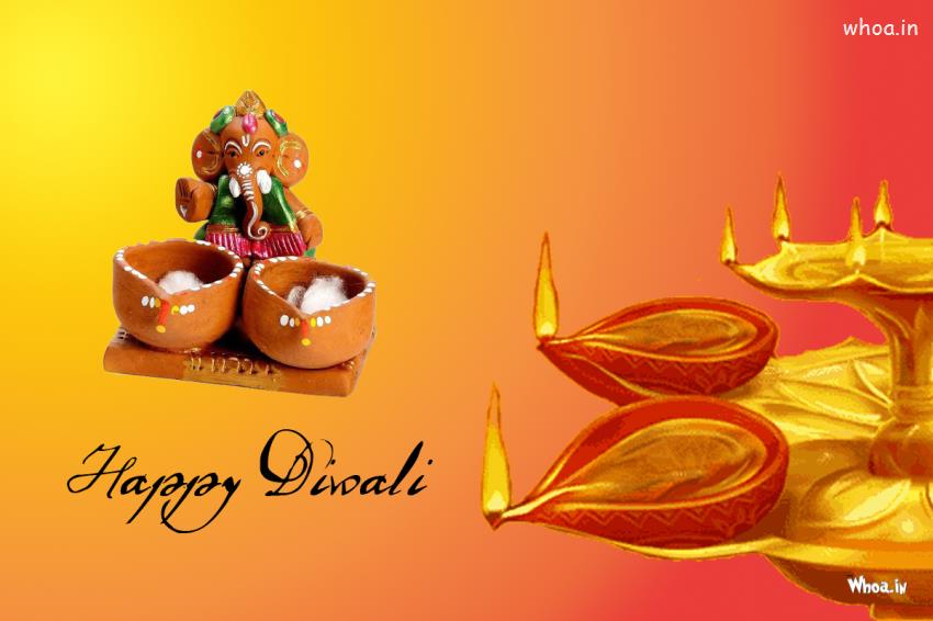 Happy Diwali Greetings With Lord Ganesha