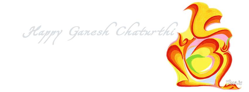 Happy Ganesh Chaturthi White Hd Facebook Cover