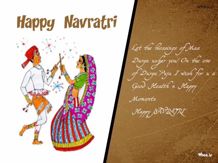 Happy Navratri Cartoon And Quotes Hd Wallpaper For Desktop