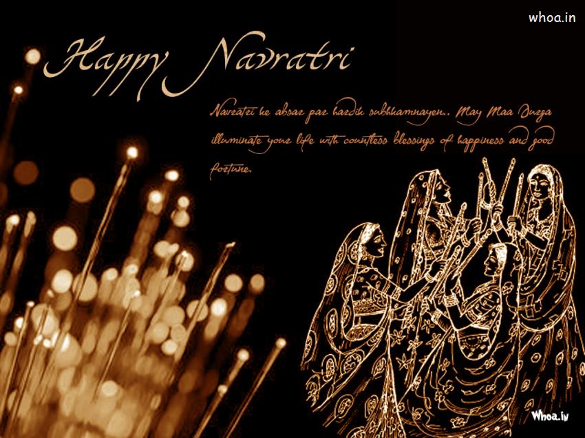 Happy Navratri Dark Hd Wallpaper For Desktop