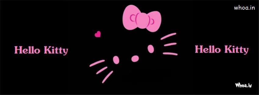 Hello Kitty Pink And Dark Background Fb Cover