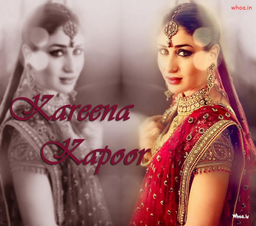 Kareena Kapoor In Red Bridal Dress Wallpaper