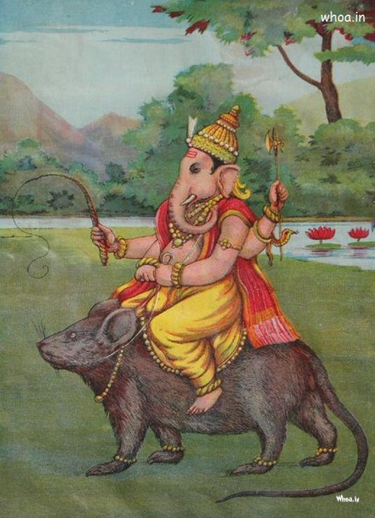 Lord Ganesha Paintings Like Lord Ganesha Sitting On A Rat