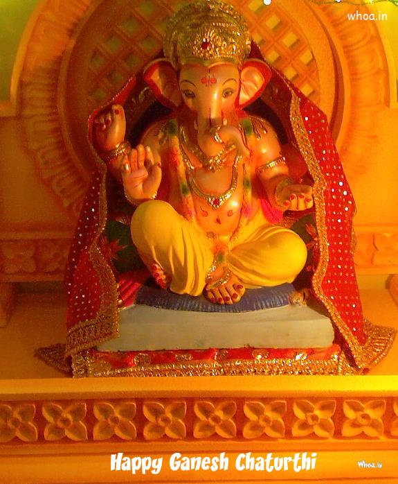 Lord Ganesha Yellow Lighting Statue