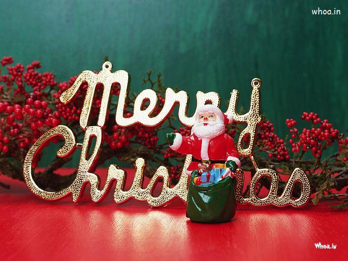 Merry Christmas Greeting Red Wallpaper