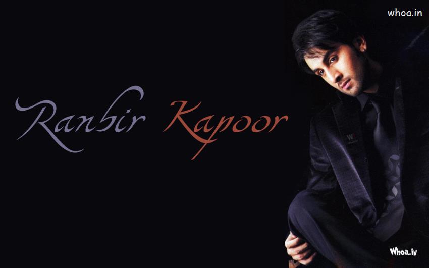 Ranbir Kapoor In Black Suit And Black Background Wallpaper