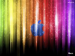 blue apple symbol on colorful background