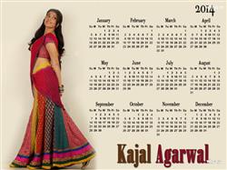 calendar 2014 desktop wallpaper with kajal agarwal