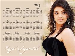 calendar 2014 desktop wallpaper with kajal agarwal#1