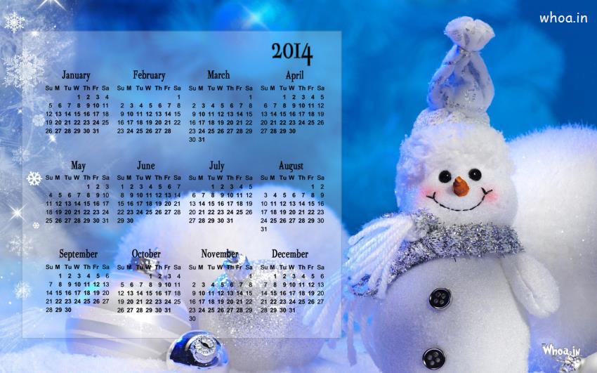 2014 Calendar With Snowmen#11