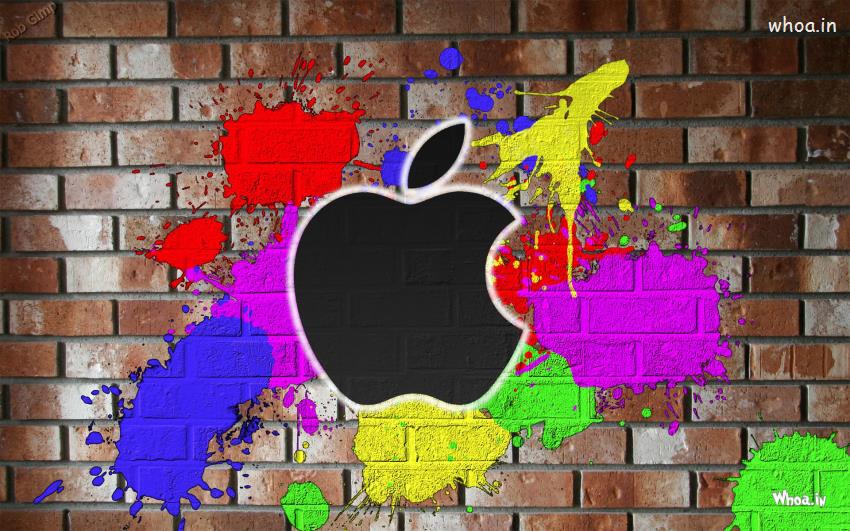 Apple Symbol Painting On Wall