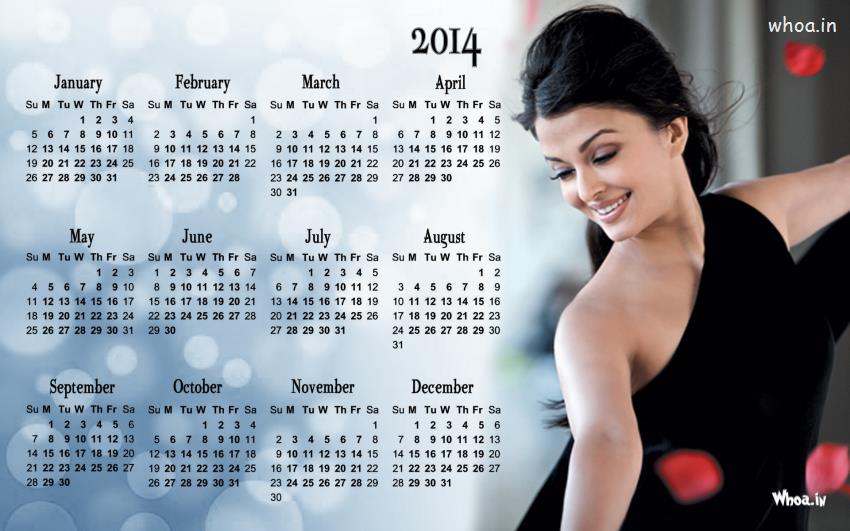 Calendar 2014 With Aishvariya Rai Bachchan Wallpaper