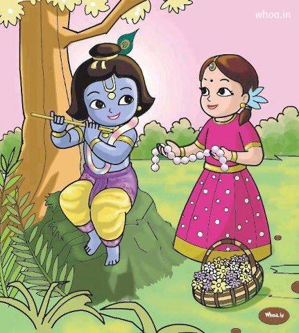 Krishna Radha Love Wallpaper Like Small Cartoon