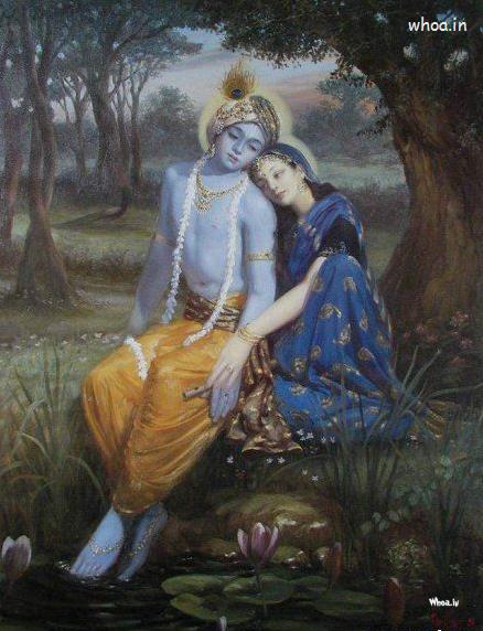 Sad Radha Krishna Had Painting