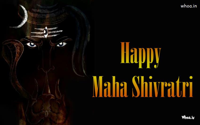 Happy Mahashivratri Black Background Wallpaper