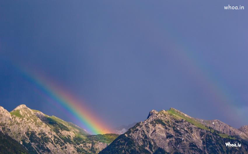 Rainbow Over The Mountain Hd Wallpaper