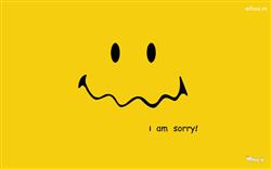 Sad Face Say I am Sorry with Yellow Background HD Wallpaper