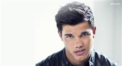 Taylor Lautner Black Jaket with Stylish Hair Style