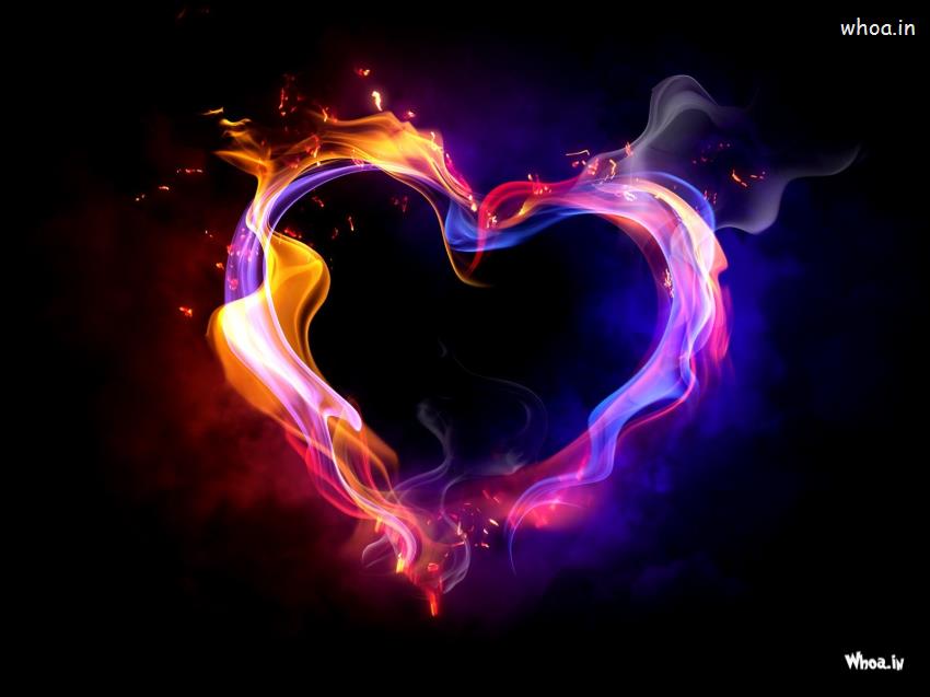 Burning Heart Love Wallpaper