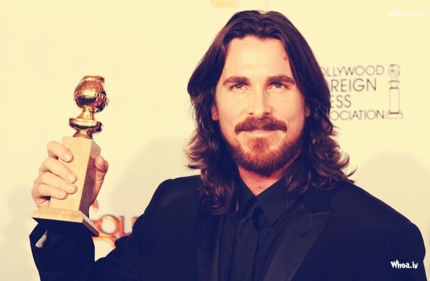 Christian Bale Long Hair Hollywood Golden Globes