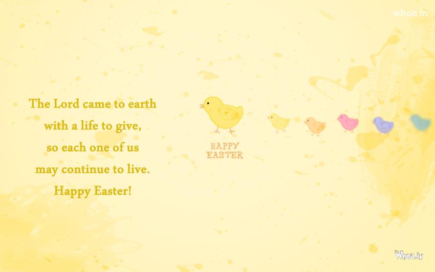 Easter Greetings In Yellow Background And Quote Wallpaper